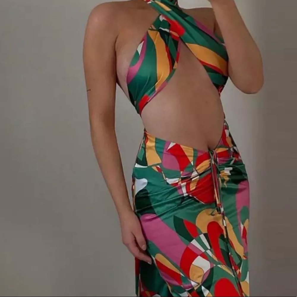 Ruched Tropical Two-Piece